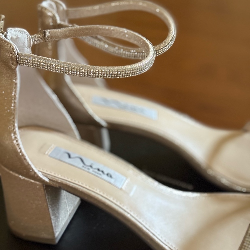 Nina Barby suedette Heels Elegant Block Sandals NIB - Picture 9 of 10
